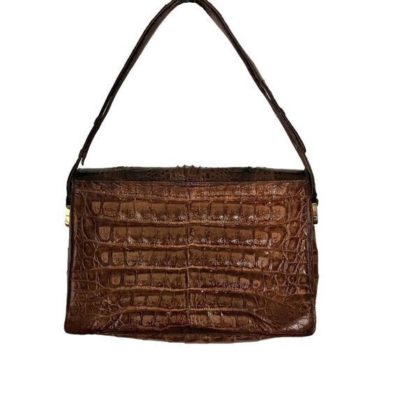 IRV Crocodile Vintage Leather Bag with Adjustable Strap - Picture 2 of 15